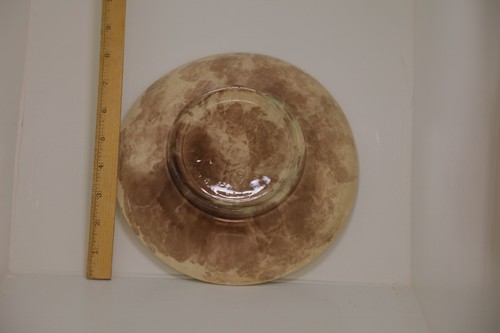 Antique Majolica Tin Glaze Earthenware Bowl Light Tan Fruit Wheat Stalks 8 1/2”d - Picture 5 of 13