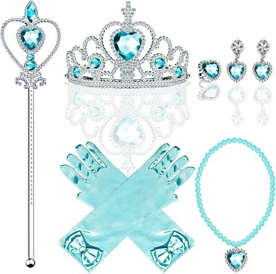 NUTS OT NUTS Queen Princess Elsa Dress Up Accessories Set For Grils Party Kids Cosplay Blue