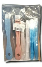 SOPHENA 4 Pack Plastic-Kitchen Cleaning Scraper Tools & 2 Mini Brushes & Dustpan