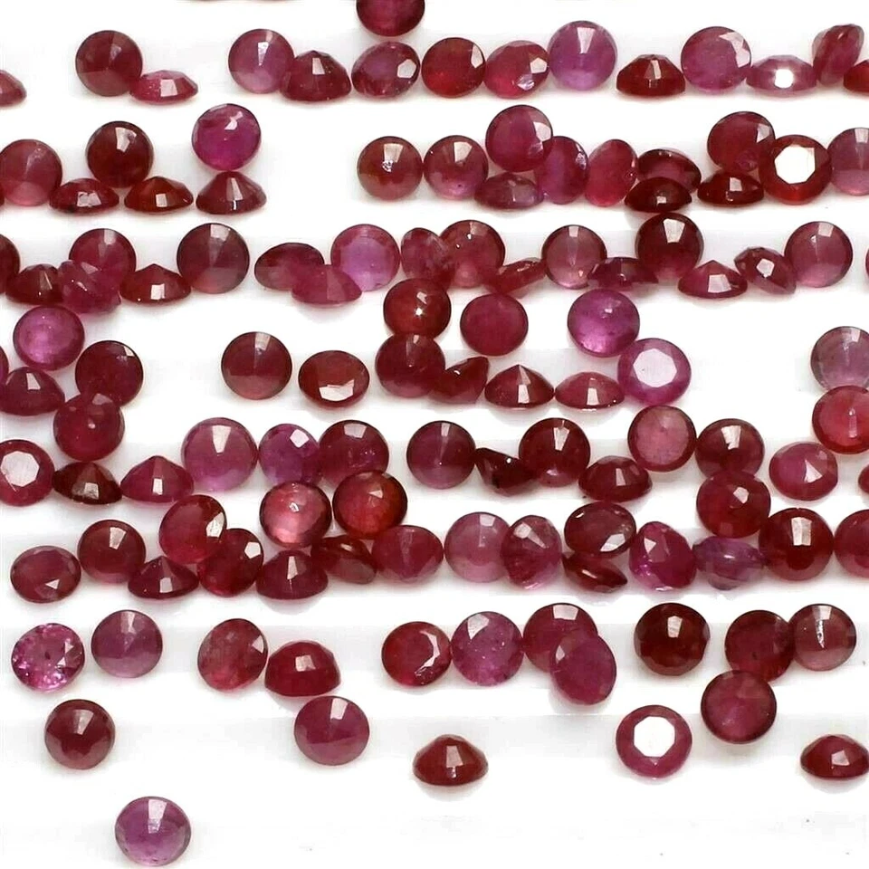 Wholesale Lot 4.5mm Round Cut Natural Mozambique Ruby Loose Calibrated Gemstone - Image 2 of 4