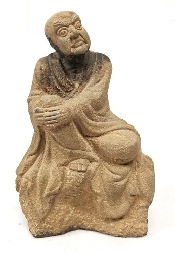 20th Century FAUX STONE Plastic Resin Molded Deity Immortal Chinese Figure