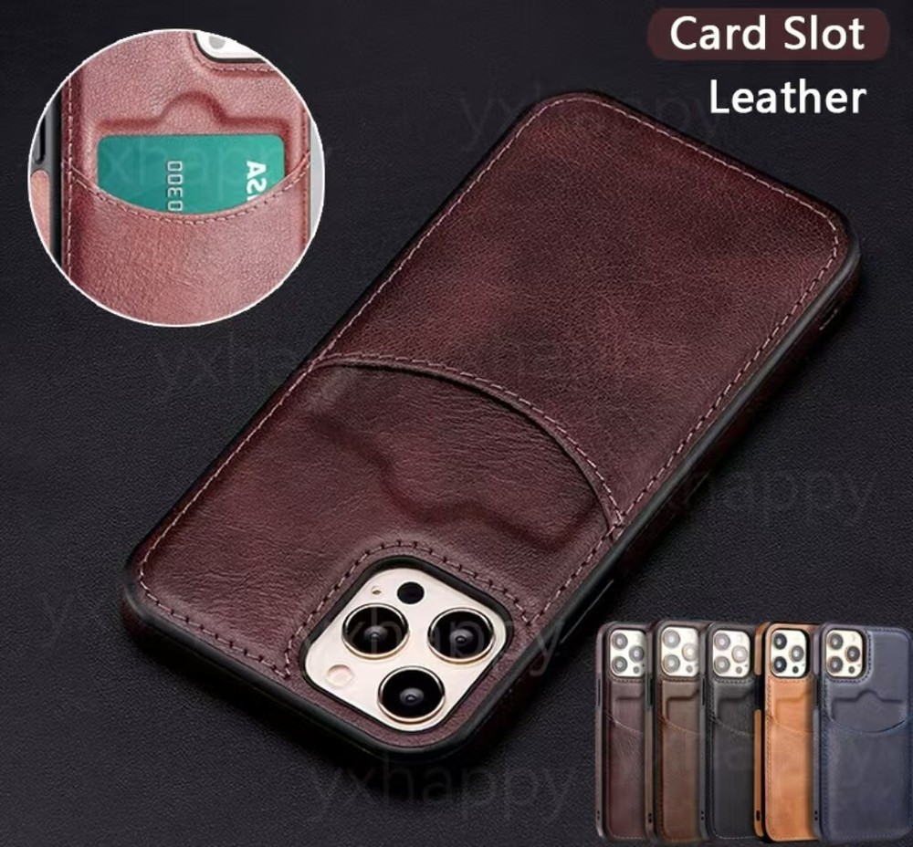 Leather Case With Card Holder Wallet For iPhone 16 15 14 Pro Max 13 12 11 Cover