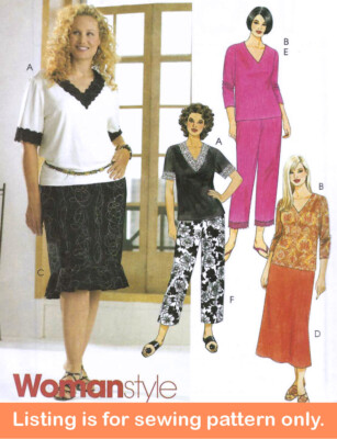 SEWING PATTERN Women Clothes Clothing Lace Shirt Top Long Skirt Pants Plus 3943