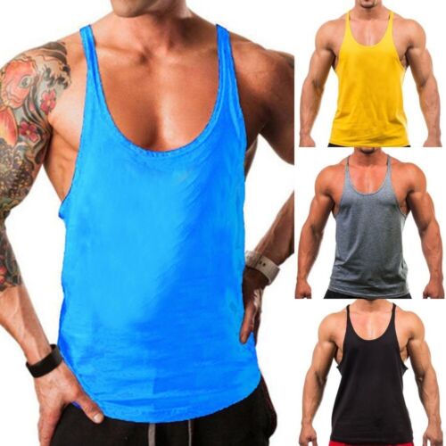 Men Plain Gym Sports Tank Fitness Bodybuilding Vest Summer | eBay