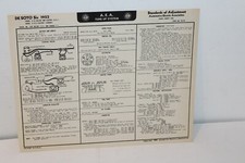 1952 DESOTO SIX  CYLINDER TUNE UP CHART  W/WIRING DIAGRAMS 