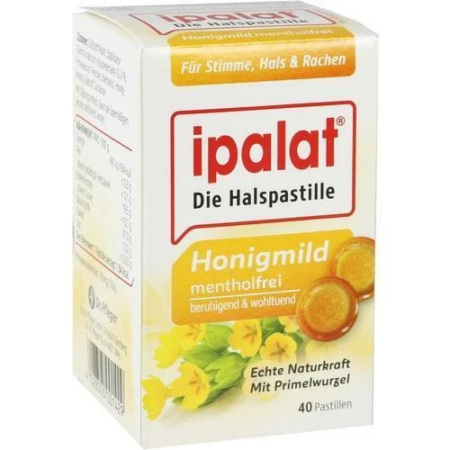 DR. PFLEGER ARZNEIMITTEL GMBH IPALAT Halspastillen honigmild o.Menthol zuckerfr. 40 St PZN 14143111
