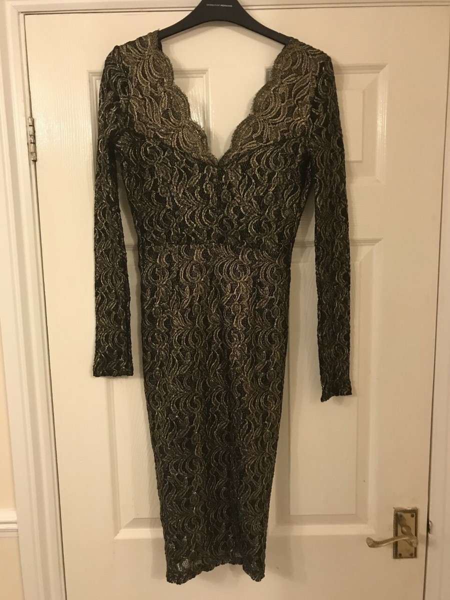 NEXT Long Sleeve Gold and Black Party Dress (Size 6) ***NEW WITH TAGS*** |  eBay