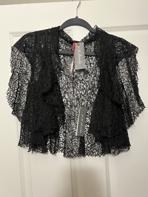 Pe De Chumbo Black Lace Argyle Coat Msrp: 363$