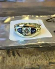 14K Yellow Gold Plated 2CT Lab-Created Diamond Men's Engagement Wedding Ring