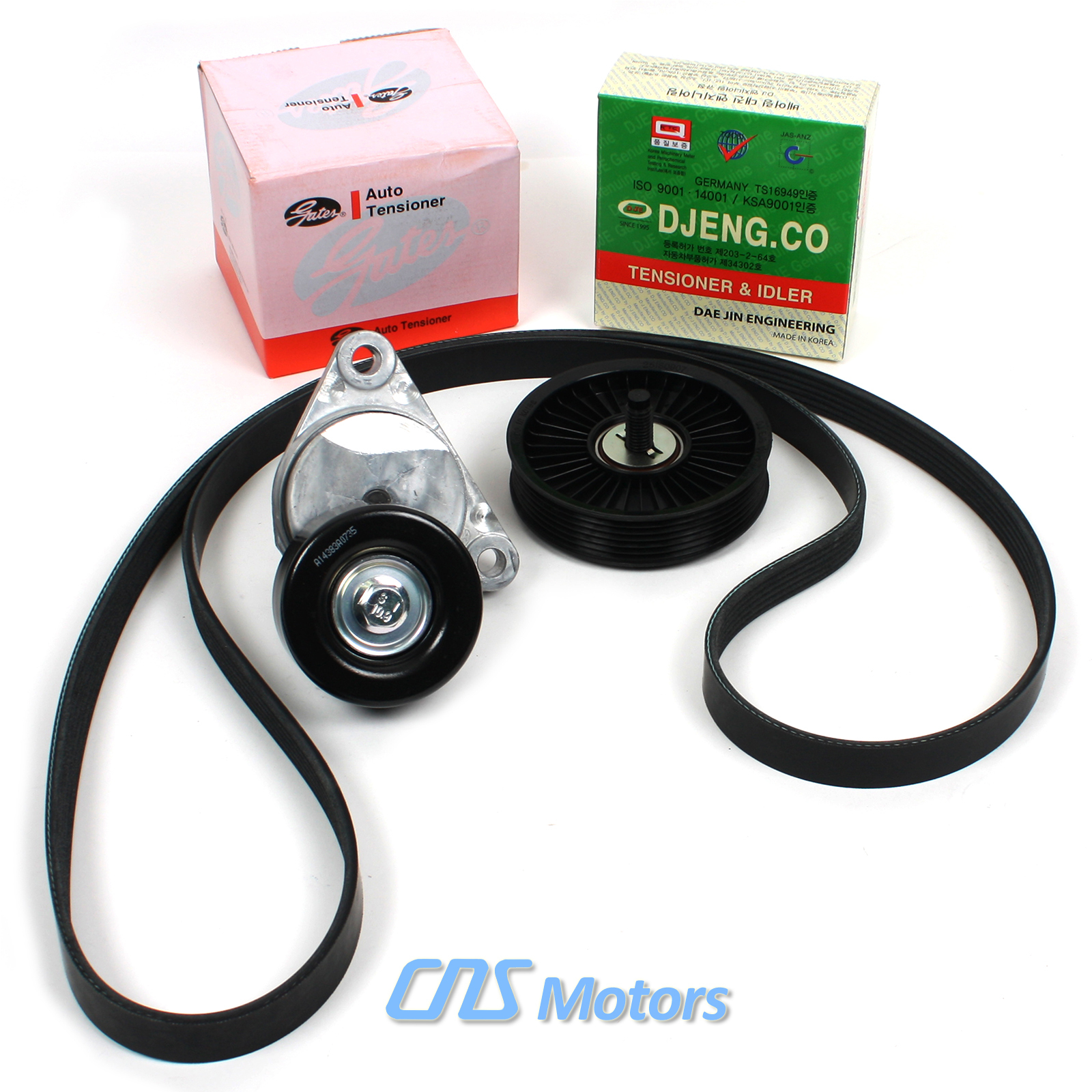 VRibbed Belt & A/C Belt Tensioner Kit for 0408 Chevrolet Aveo Aveo5