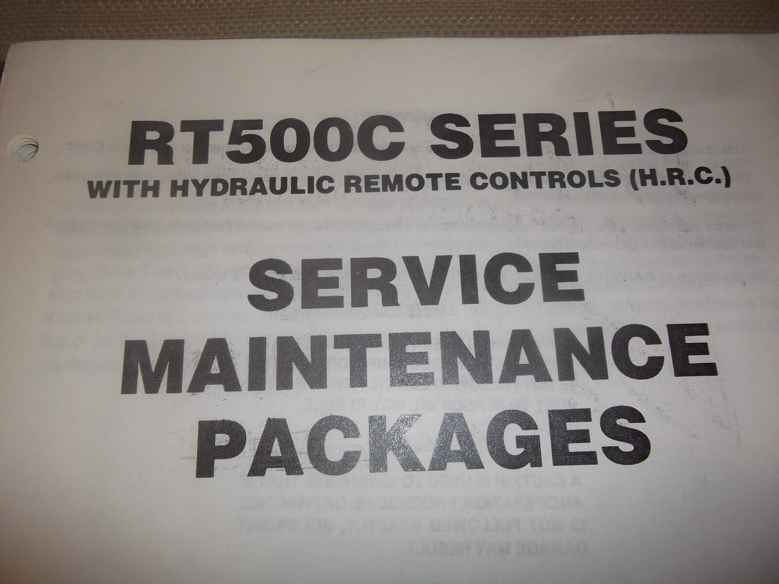 GROVE RT500C SERIES CRANE SERVICE SHOP REPAIR CATALOG BOOK MANUAL ...
