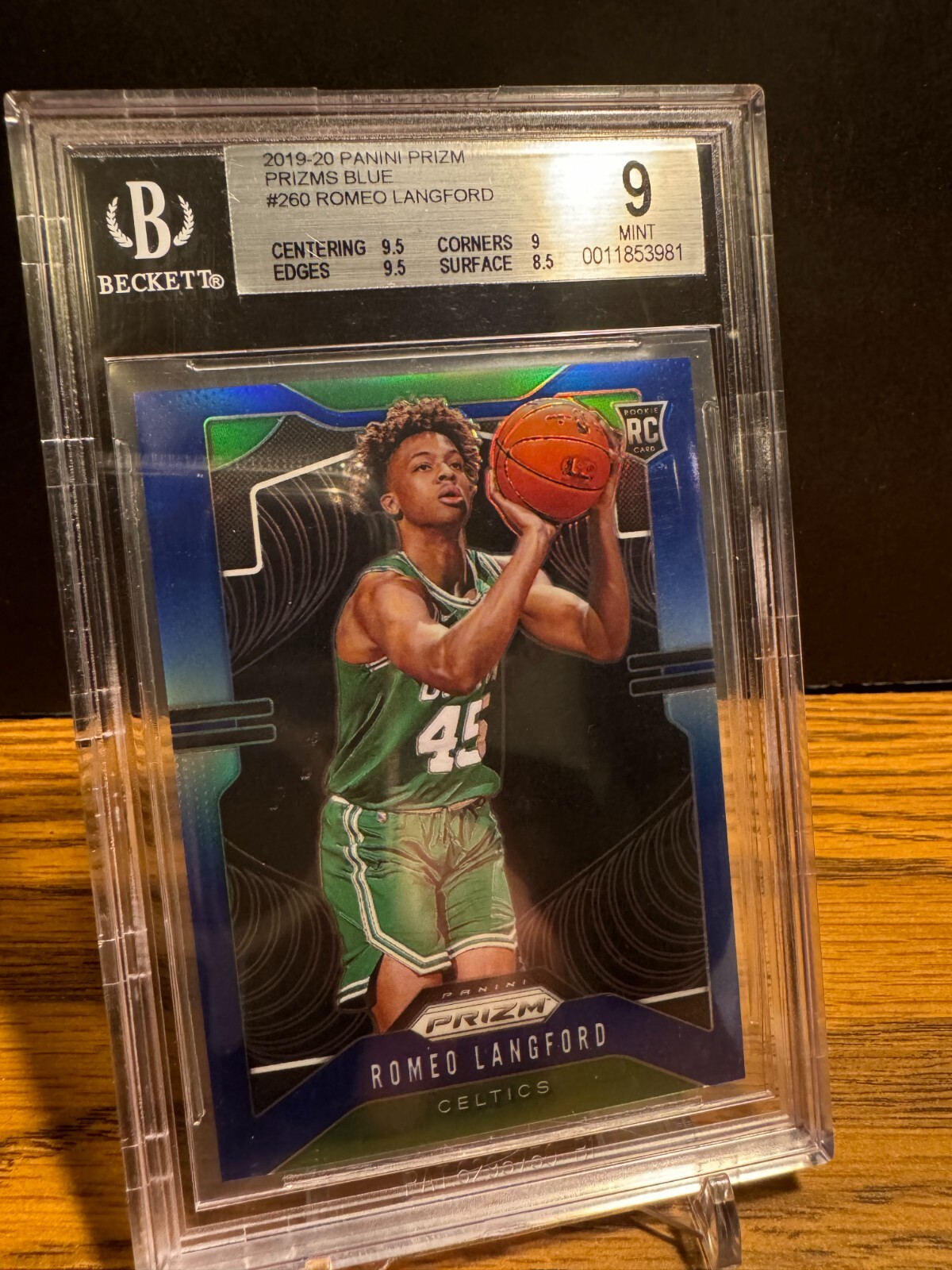 BGS 9 2019-20 Panini PRIZM RC Rookie Romeo Langford #260 Blue 195/199 3981