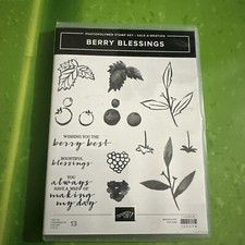 Pre-Used Stampin Up Sale-A-Bration Berry Blessings Set 13 Photopolymer Stamp