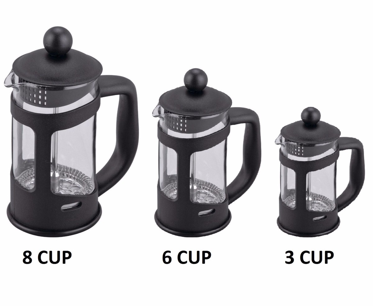 SERVING CAFETIERE COFFEE MAKER MIXER PLUNGER PRESS GLASS PITCHER 3 4 6 & 8  CUP | eBay