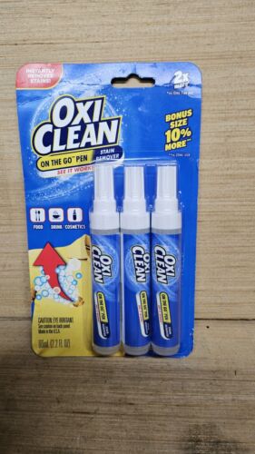 OxiClean On The Go Pen Stain Remover 3 Pack Clothes Fabric Instant NEW FREE SHIP
