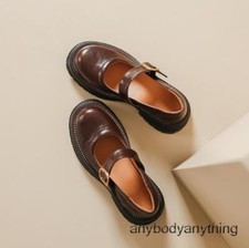 Vintage Platform Mary Jane Flats Womens Round Toe Buckle Low Top Shoes British