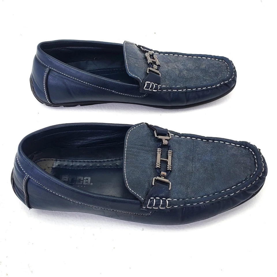 Zapatos mocasines Meca para hombre azules con hebilla de broca de caballo ME-9018 10,5 Foto 4 de 4