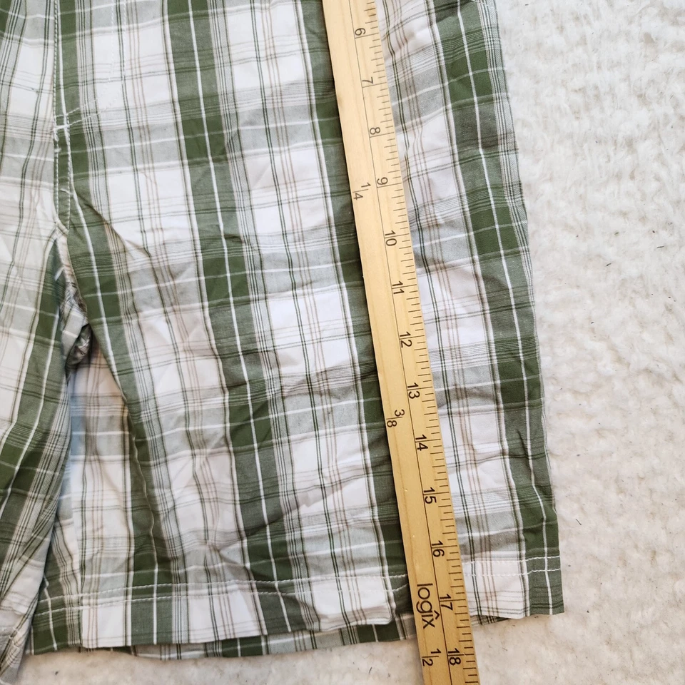 Новый Bobbie Brooks Бермуды шорты M 8-10 зеленый белый клетку эластичной гольф лето - Изображение 2 из 4