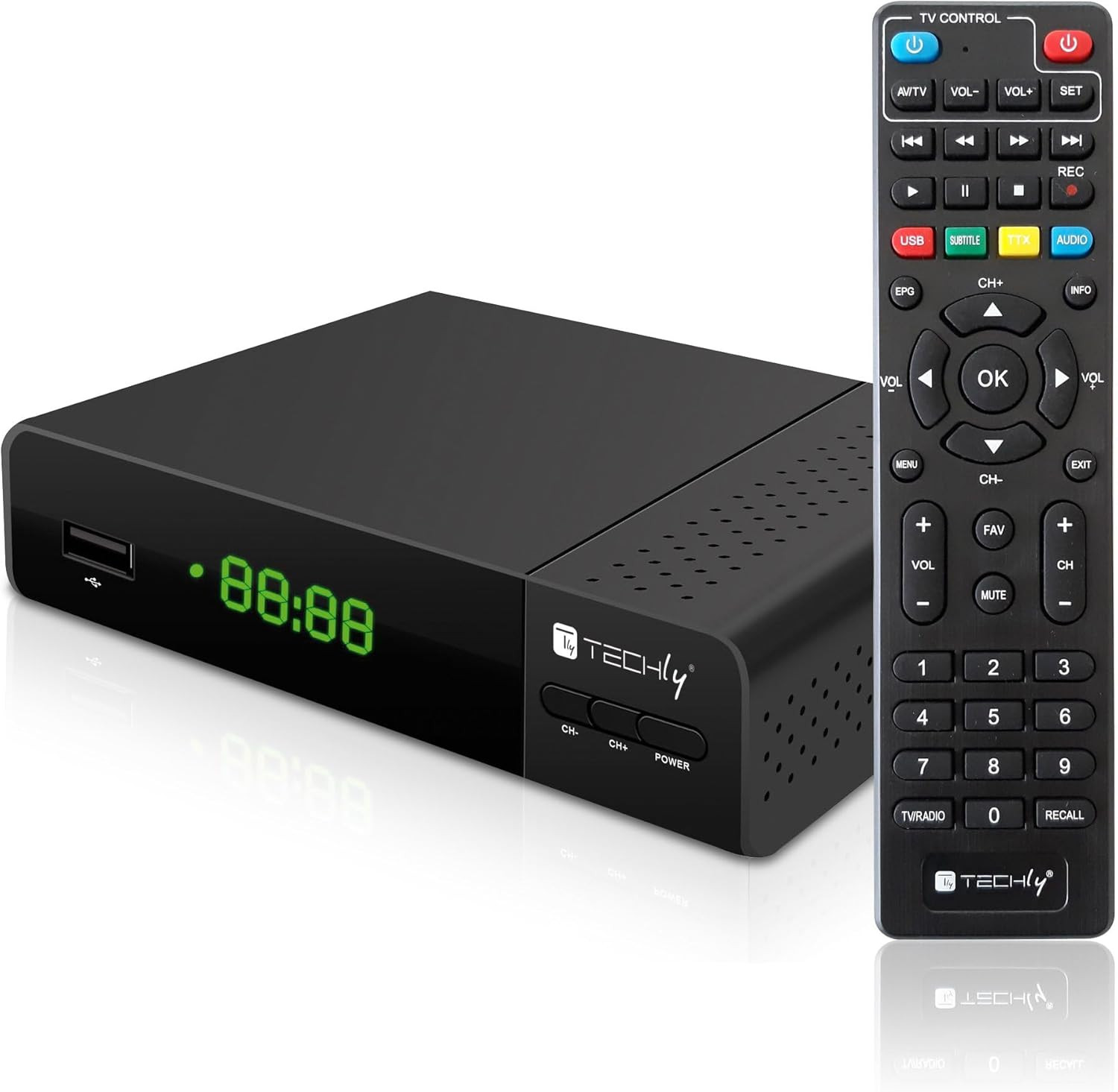 360998 Decoder Ricevitore Digitale Terrestre DVB-T/T2 H.265 HEVC 10Bit Con Displ