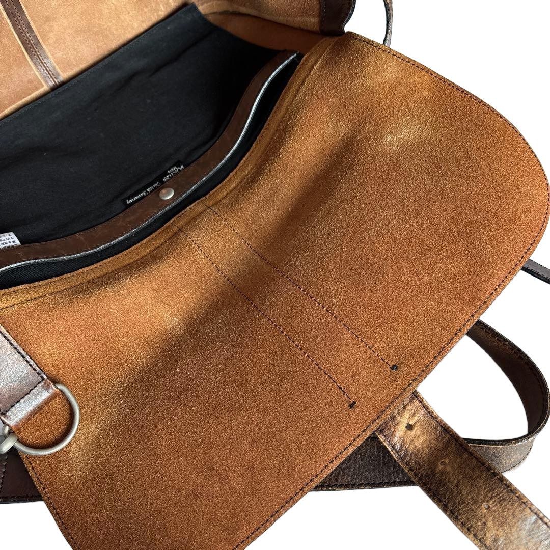 PORTER GROUND 70th Anniversary Leather Messenger Bag Vintage Dark Brown Japan