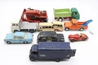F x 9 Vintage Dinky & Spot-On Diecast Vehicles Inc Austin Taxi, Ford D 800 Etc