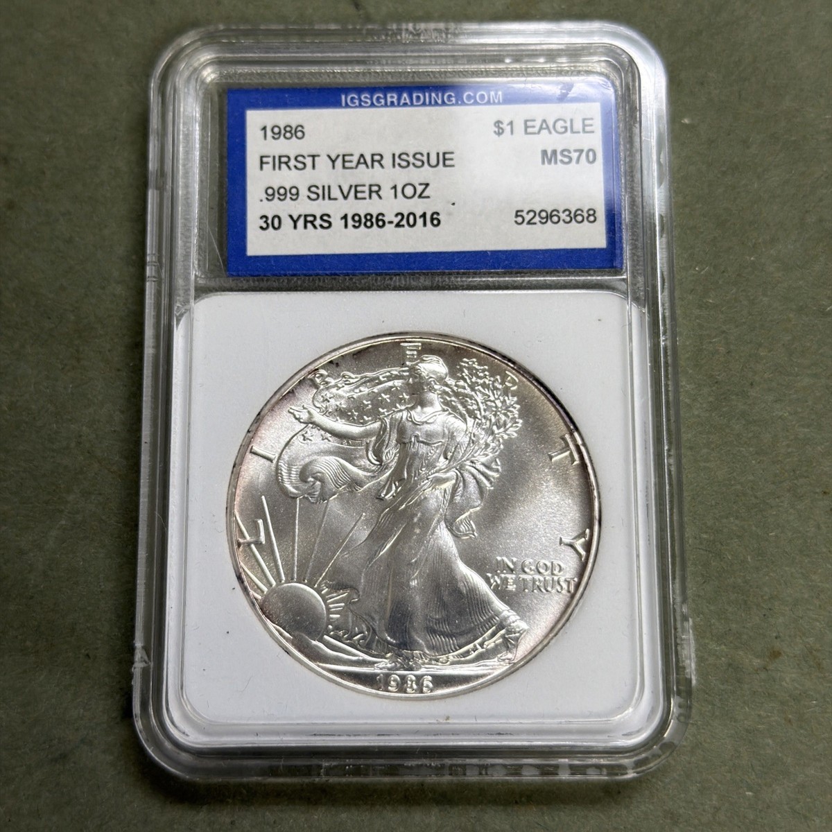 1986年 イーグル銀貨 旧貨 Rare 1986 American Silver Eagle ICG MS70 1st Year Issue .999