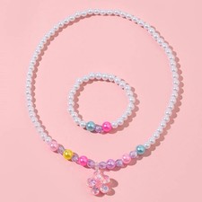 Colorful Acrylic Beaded Jewelry Set Candy Chain Girls Necklace Bracelet