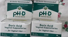 2 PH-D Boric Acid Vaginal Suppositories 600MG 24 EACH Vaginal Suppositories