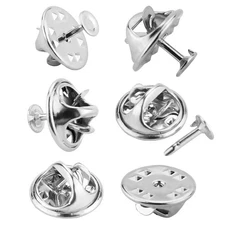 JANYUN 120 Pairs Butterfly Clutch Tie Tacks Pin Back (4mm, Silver)