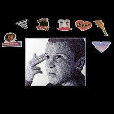 Fan Favorite 8x10 Photo Poster and 7 Sticker Set Eleven Dustin 