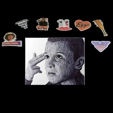 Fan Favorite 8x10 Photo Poster and 7 Sticker Set Eleven Dustin 