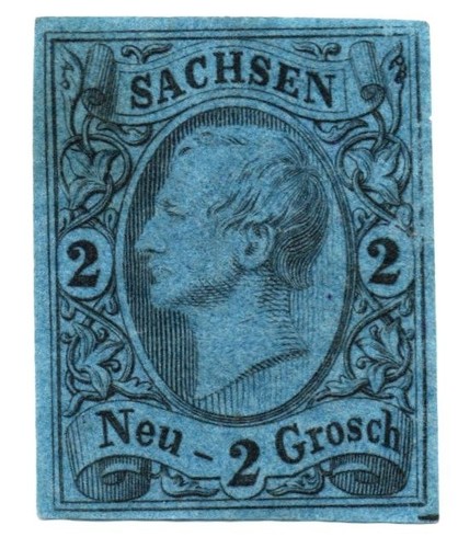 GERMANY Saxony 1855/1856 -9- Used 2 Ngr. Re Johann I #S#DR1