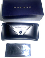 New Polo Ralph Lauren Eyeglasses Sunglasses Box Black Leather Case Sealed Cloth