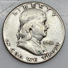 1951 US Benjamin Franklin Half Dollar Coin 13 Grams