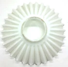 Vtg Pleated Petticoat Milk Glass Lamp Ruffled Light Shade Fluted  9-1/4" Crimped