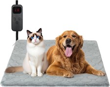 Cat Heating Pad, 6 Adjustable Temperature  5 Timer Options, 17.7'' x 17.7'' Pet