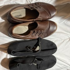 Clarks Collection Women's Brown Leather Slip On Cushion Shoes Size 8 W/ Bonus