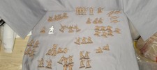 54 Plastic Army Men Toy Soldiers Lot Tan Brown  1 White Mixed Poses China