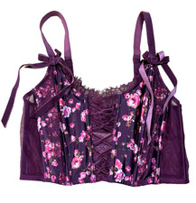 Victorias Secret Bustier Top Romantic y2k Floral Lace Corset Coquette Lingerie M