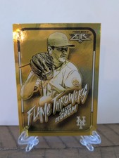 2022 Topps Fire - Flame Throwers Jacob deGrom #FT-2 Gold Minted