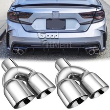 For 18-22 Honda Accord 2.0t Sport 9.5 Quad Exhaust Tips 2.5 In 3.5 Out Chrome
