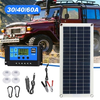 300W 12V Solarpanel Solarmodul 30A Ladegerät USB Kit Für Wohnwagen Camping Boot