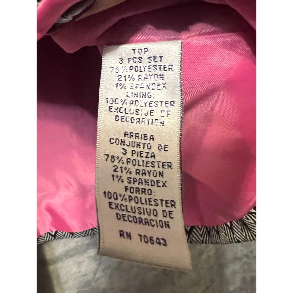 Blazer Jessica Howard Mujer 18WP Negro Blanco Geométrico Embellecido Carrera Foto 3 de 4