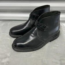 Hanover Boots Mens Size 9.5 EE Black Leather Monk Strap Ankle Mid Boot