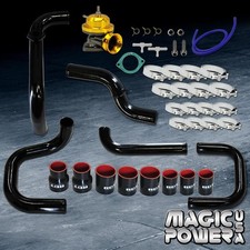 Black Intercooler Piping Gold Rs Bov Couplers Combo Kit For 1992-1995 Civic