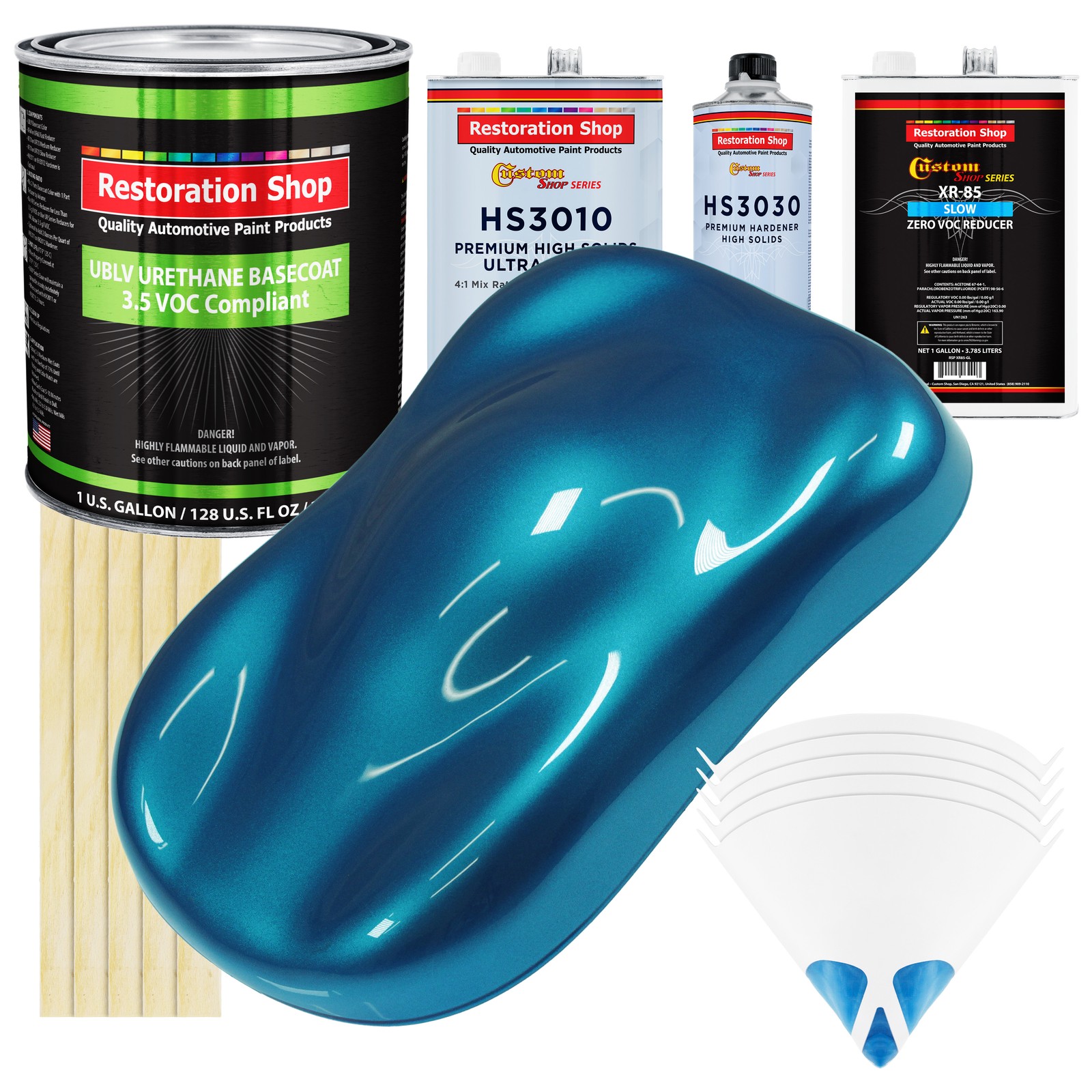 Cobra Blue Metallic Low VOC Slow Prem Urethane Basecoat Clearcoat Paint Kit