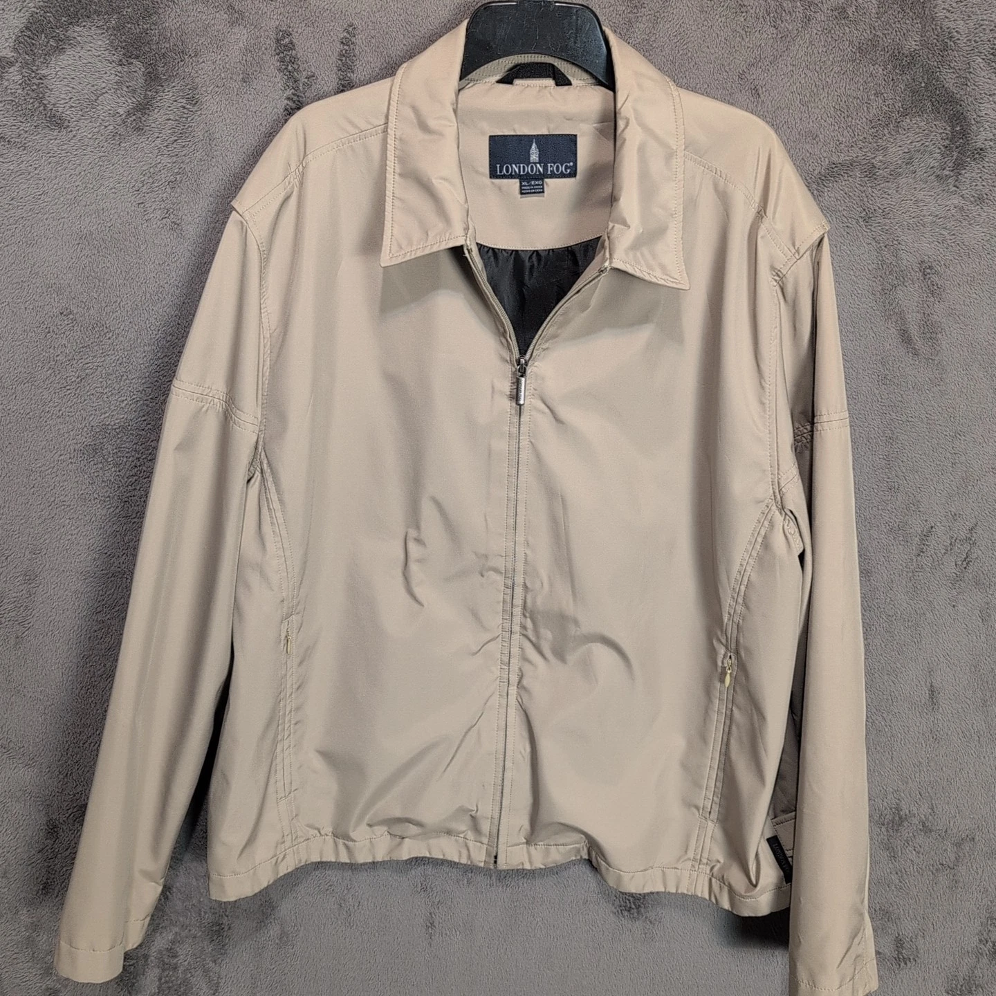 London Fog Jacket Adult Extra Large Camel Golf Full Zip Outdoor Long Sleeve Mens