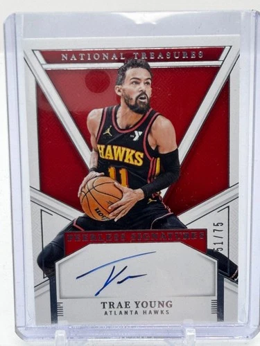 TRAE YOUNG 2024-25 NATIONAL TREASURES PEERLESS SIGNATURES AUTO /75 Q1934