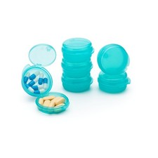 Small Pill Case for Purse Pocket 6 Pack , Double-Layer Pill Box, Portable Me...