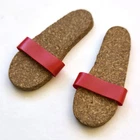 Vintage 1960s Barbie KEN Doll #750 Shoes, Cork Sandals with Red Strap Flip Flops